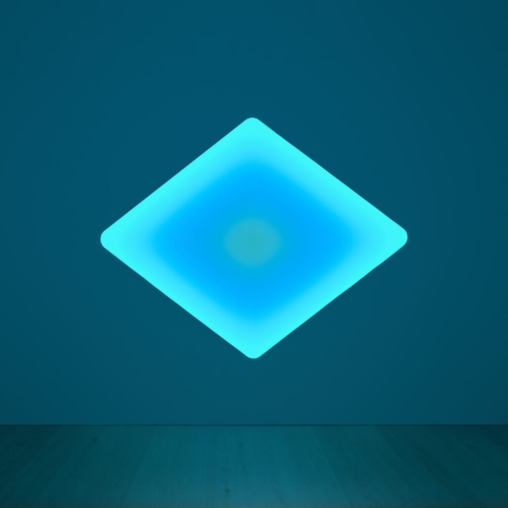 James Turrell, Ariel, 2022 fabric scrim and programming visible dimensions 60 x 78 in. (152.4 x 198.1 cm) installation dimensions variable, runtime 1 hour 52 minutes with 75 different hues, Estimate: $500,000 - 700,00