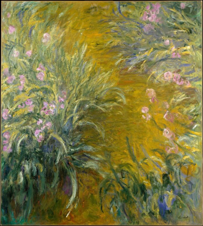 «Il sentiero tra gli iris» di Claude Monet, 1914-17: un altro dipinto di iris degli anni di Giverny, non l'«Iris» del 1924-25 all'asta da Sotheby's Parigi